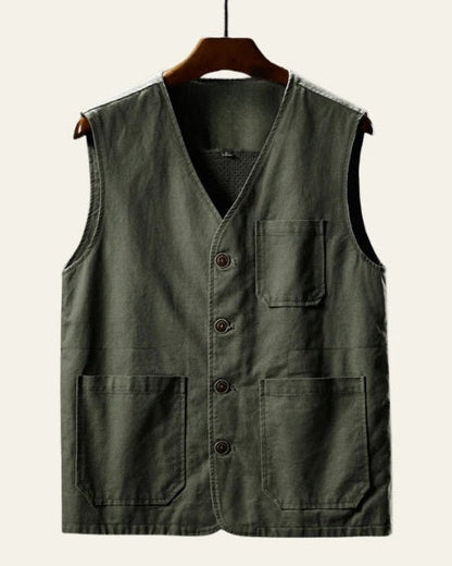Gilet Uomo in Cotone Taglio Dritto