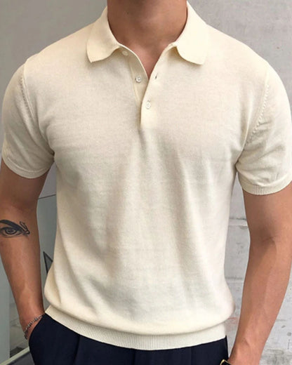Polo Uomo in Cotone Lavorato a Maglia Sobrio Comfort Immediato