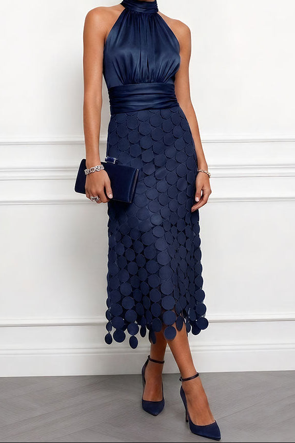 Sabina | Abito Midi Donna da Cerimonia con Scollo Halter