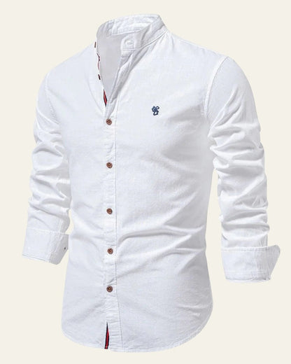 Camicia Uomo Collo a Banda Soft Weave Leggera Comoda