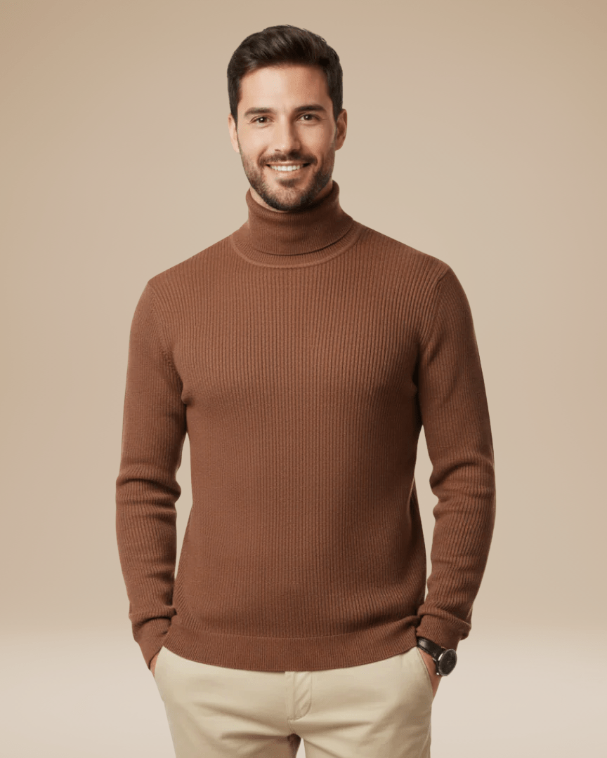 Maglione Dolcevita Uomo Collo Alto in Maglia Fine Morbido
