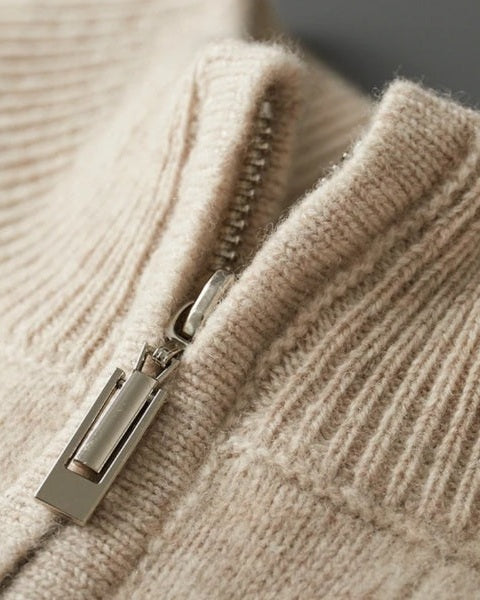 Maglione Uomo in Lana Merino con Zip Comfort Raffinato Versatile