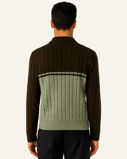 Polo Uomo in Lana con Mezza Zip Calore Avvolgente Raffinata