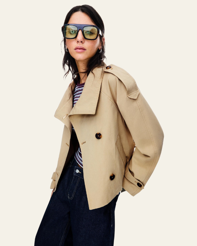Trench Corto Donna con Cintura