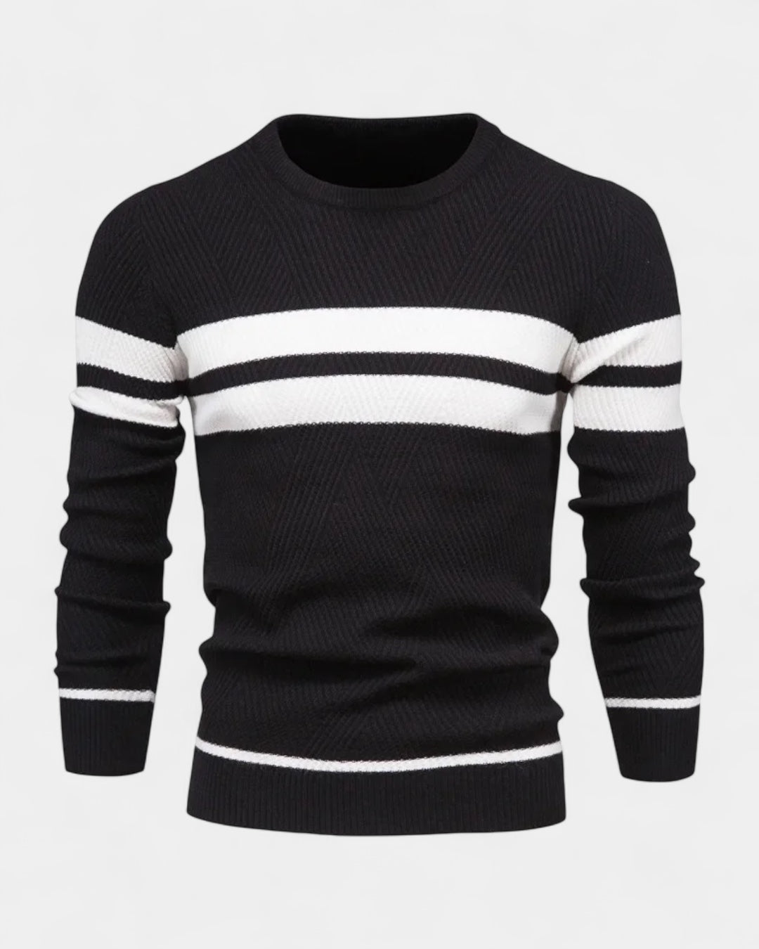 Maglione Uomo a Righe Girocollo Misto Viscosa Cotone Leggero