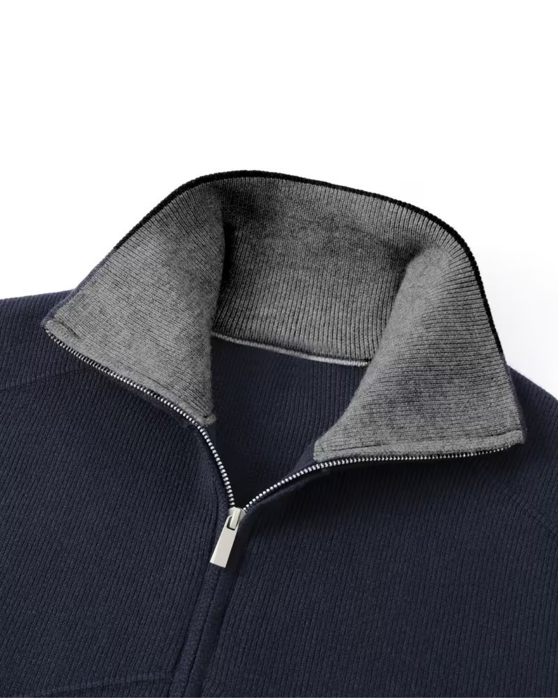 Cardigan Uomo in Maglia Full Zip Collo Alto