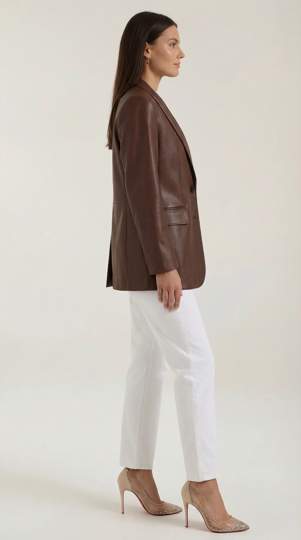 Blazer Donna Oversize in Ecopelle Lucida