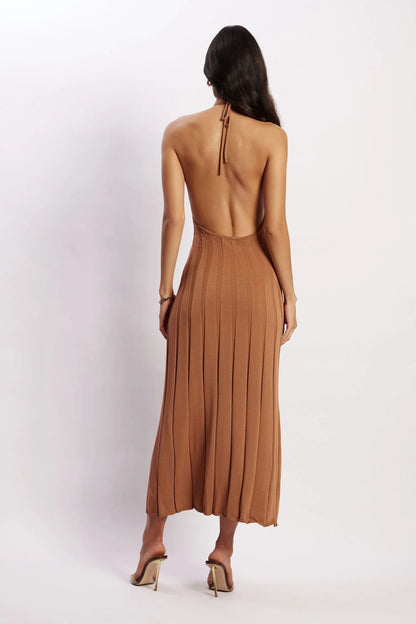 Abito Midi Donna Halter a Coste