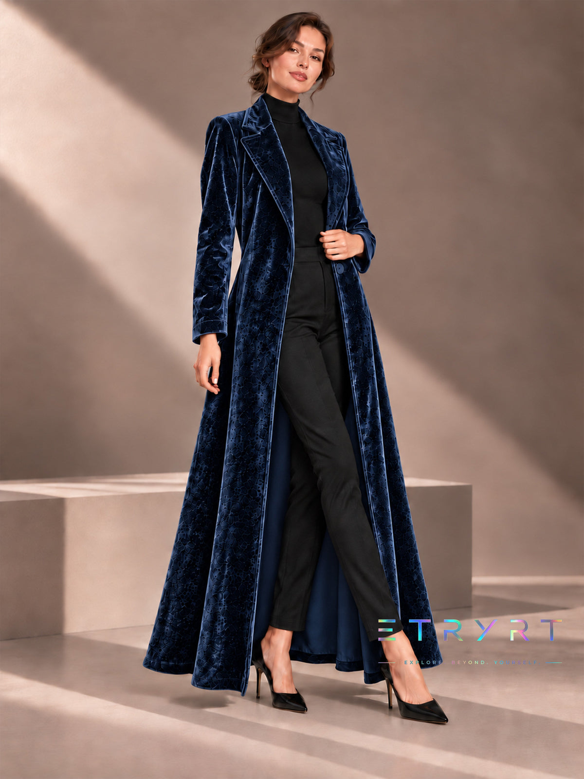 Beatrice | Cappotto Maxi Donna in Velluto Aperto