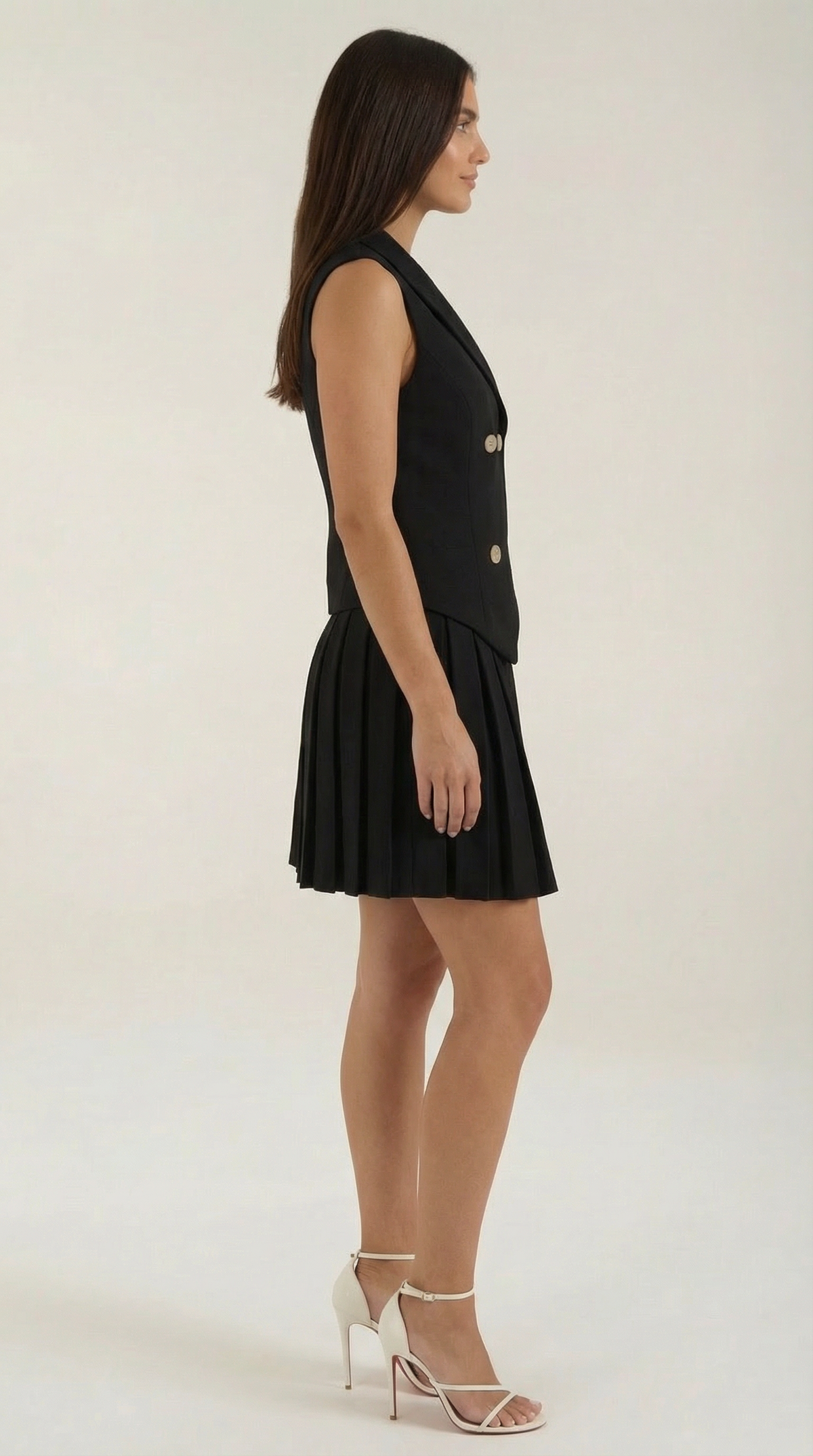 Abito Blazer Corto Donna con Gonna Plissé