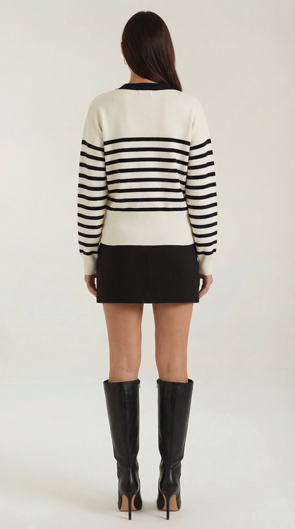 Cardigan Donna Scollo a V Profondo con Bottone Dorato
