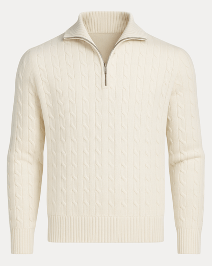 Maglione Uomo a Treccia in Misto Lana Caldo Texture Raffinata