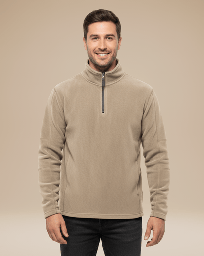 Maglione Uomo in Pile con Mezza Zip Caldo Leggero Outdoor