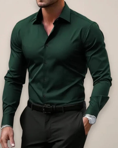 Camicia Uomo Elasticizzata Stretch Superficie Liscia