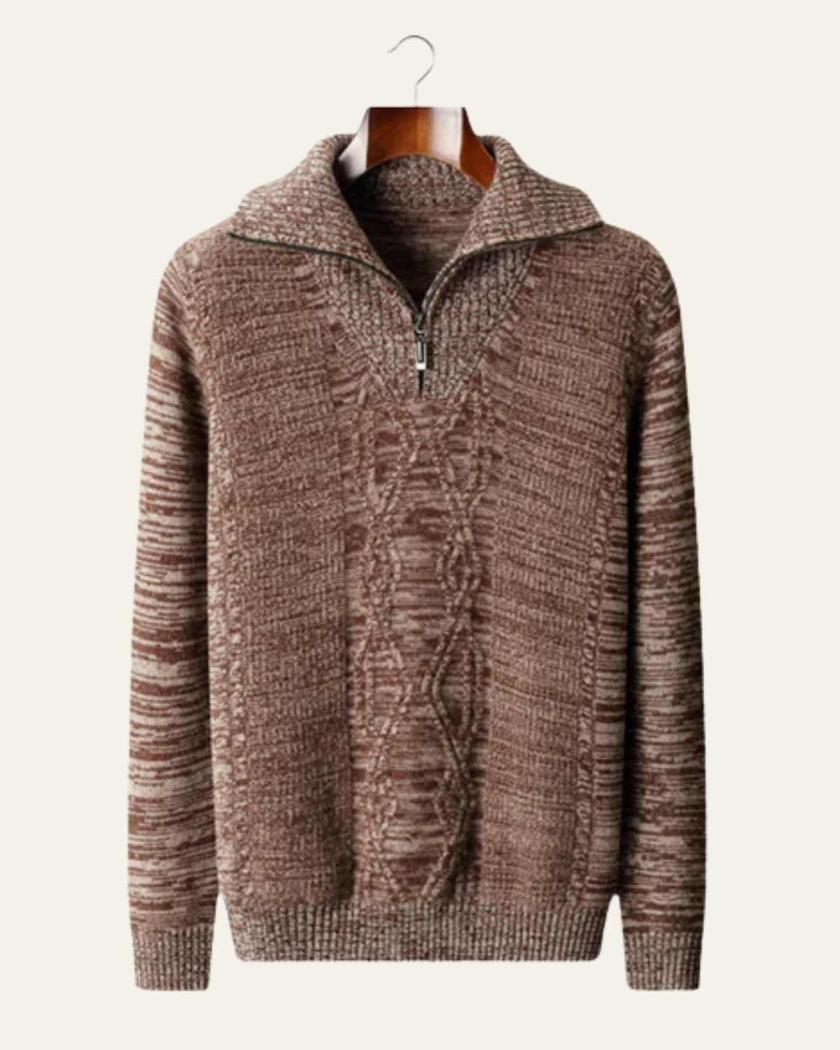 Maglione Uomo in Lana Merino Extrafine Zip a 1/4 Traspirante