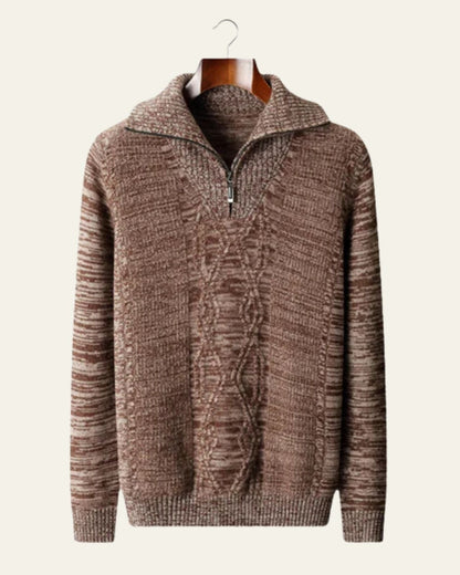 Maglione Uomo in Lana Merino Extrafine Zip a 1/4 Traspirante
