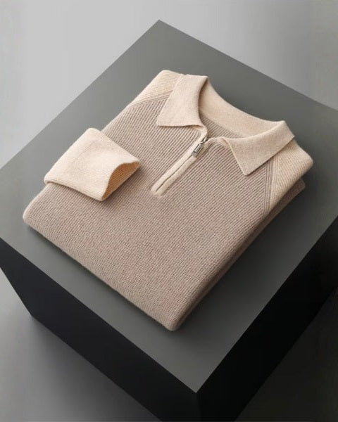 Polo Uomo in Lana Merino con Zip Sartoriale Nonchalance