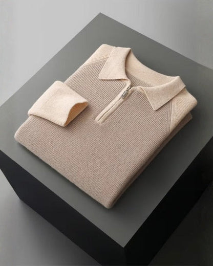 Polo Uomo in Lana Merino con Zip Sartoriale Nonchalance