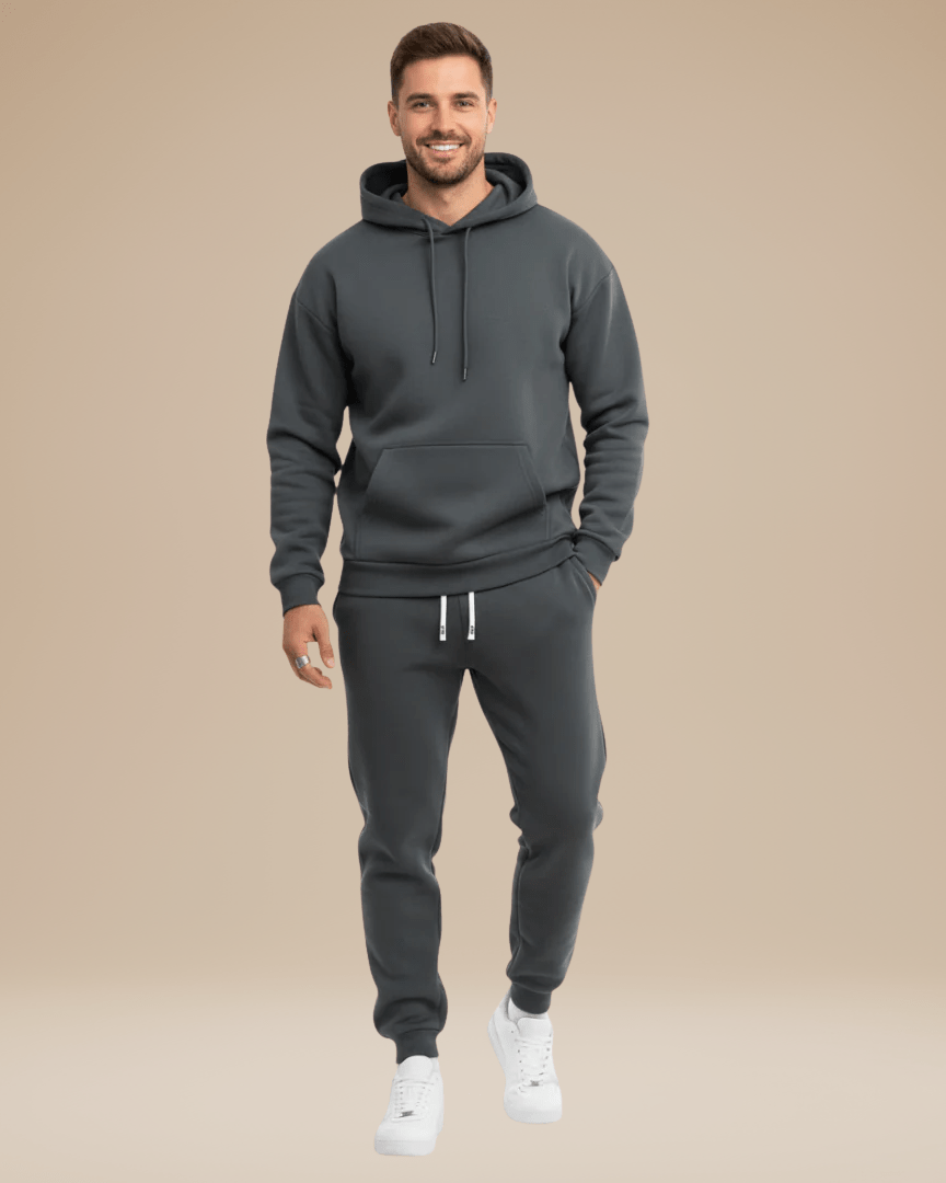 Completo Uomo Casual Felpa con Cappuccio e Jogger Sportivo