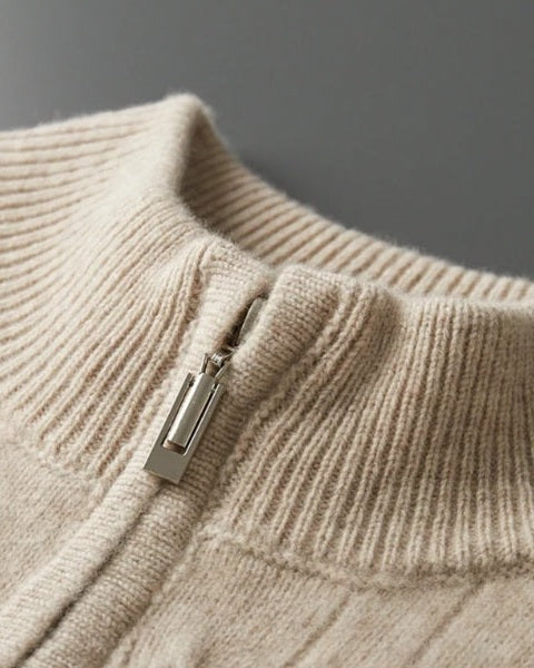 Maglione Uomo in Lana Merino con Zip Comfort Raffinato Versatile