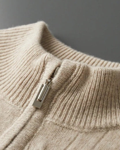 Maglione Uomo in Lana Merino con Zip Comfort Raffinato Versatile