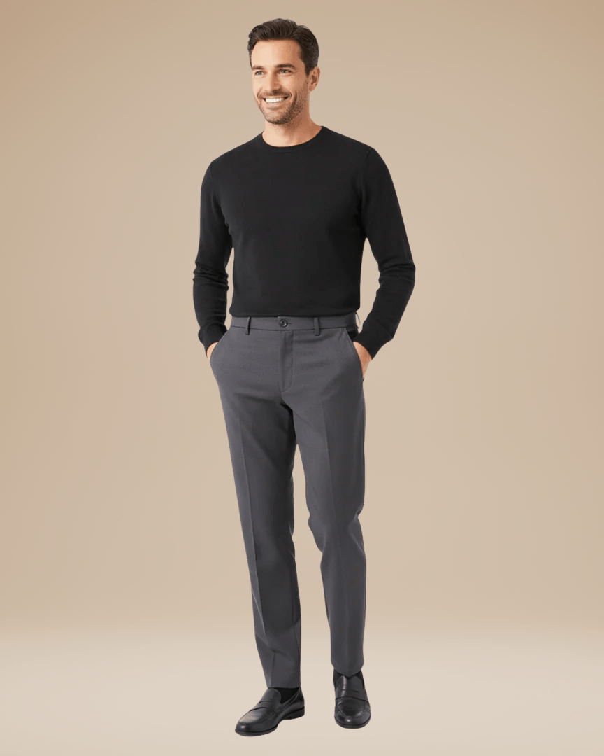 Pantaloni Uomo Slim Tapered Tessuto Tecnico Leggero Comodi