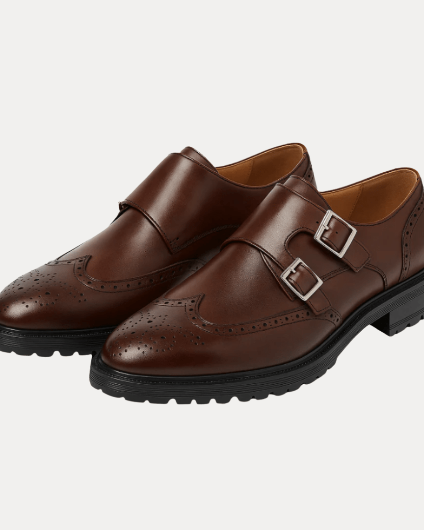 Scarpe Monk Strap Uomo in Pelle Liscia Fibbia Singola Eleganti