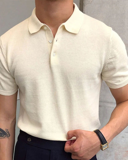 Polo Uomo in Cotone Lavorato a Maglia Sobrio Comfort Immediato