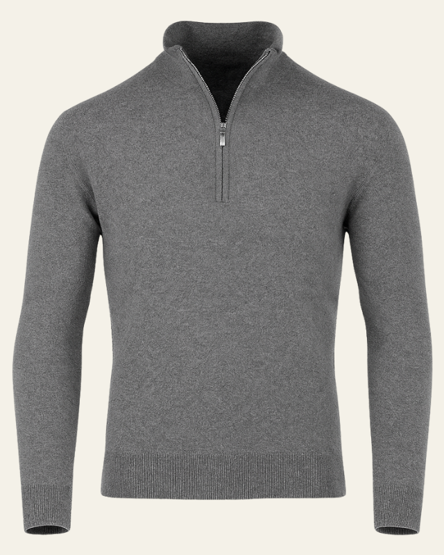 Maglione Uomo con Cerniera a Metà Raffinatezza Sobria Versatile