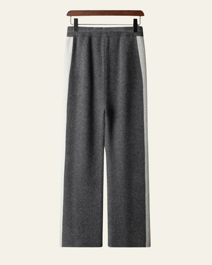 Pantaloni Uomo in Lana Merino a Righe Gamba Dritta Raffinati
