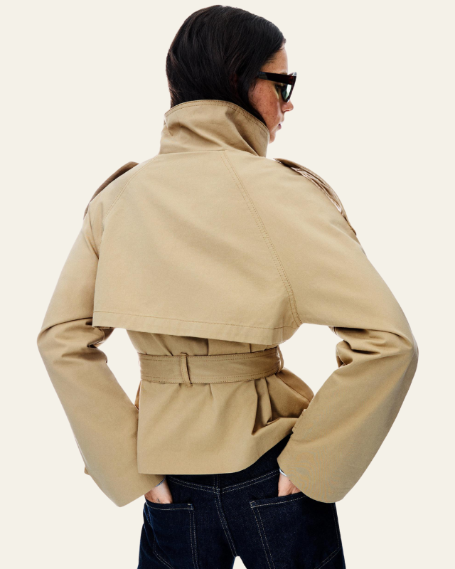 Trench Corto Donna con Cintura