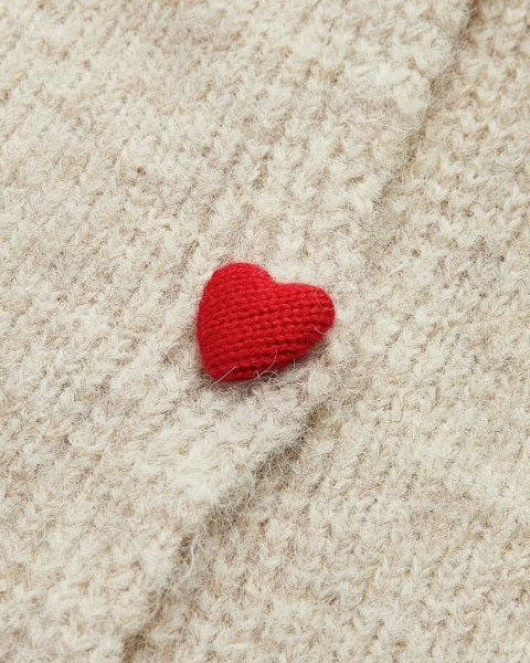 Cardigan Donna in Misto Lana con Bottoni a Cuore