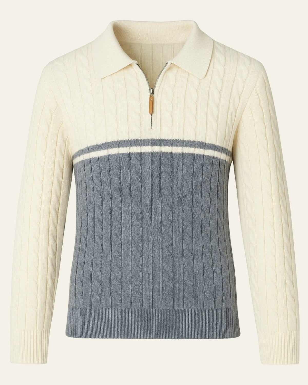 Polo Uomo in Lana con Mezza Zip Calore Avvolgente Raffinata
