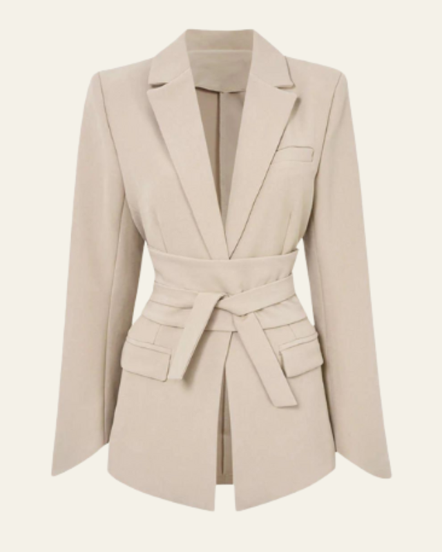 Blazer Donna con Cintura in Vita