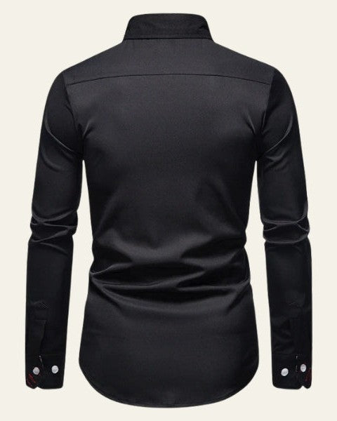 Camicia Uomo a Bottoni Bordo a Contrasto Sartoriale
