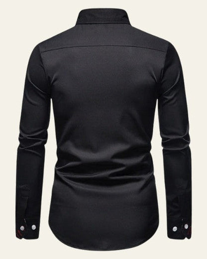 Camicia Uomo a Bottoni Bordo a Contrasto Sartoriale