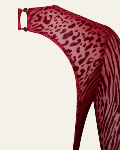 Abito Lungo Donna Animalier Sagomato
