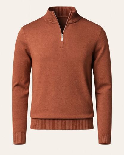 Maglione Uomo Collo Alto Zip Parziale Stile Europeo Versatile