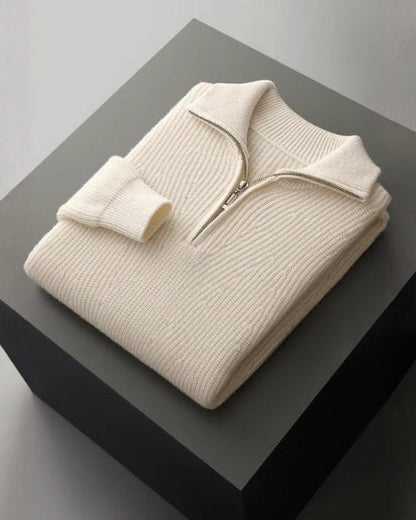 Maglione Uomo in Lana Merino con Zip Raffinatezza Alpina
