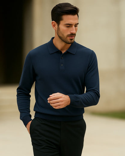 Polo Uomo in Lana Morbida e Calda Taglio Slim Raffinata