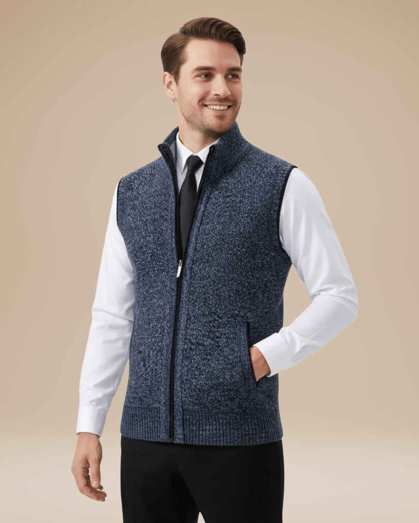 Gilet Uomo in Maglia Mista Lana