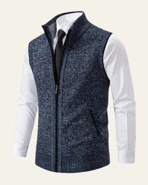 Gilet Uomo in Lana con Zip