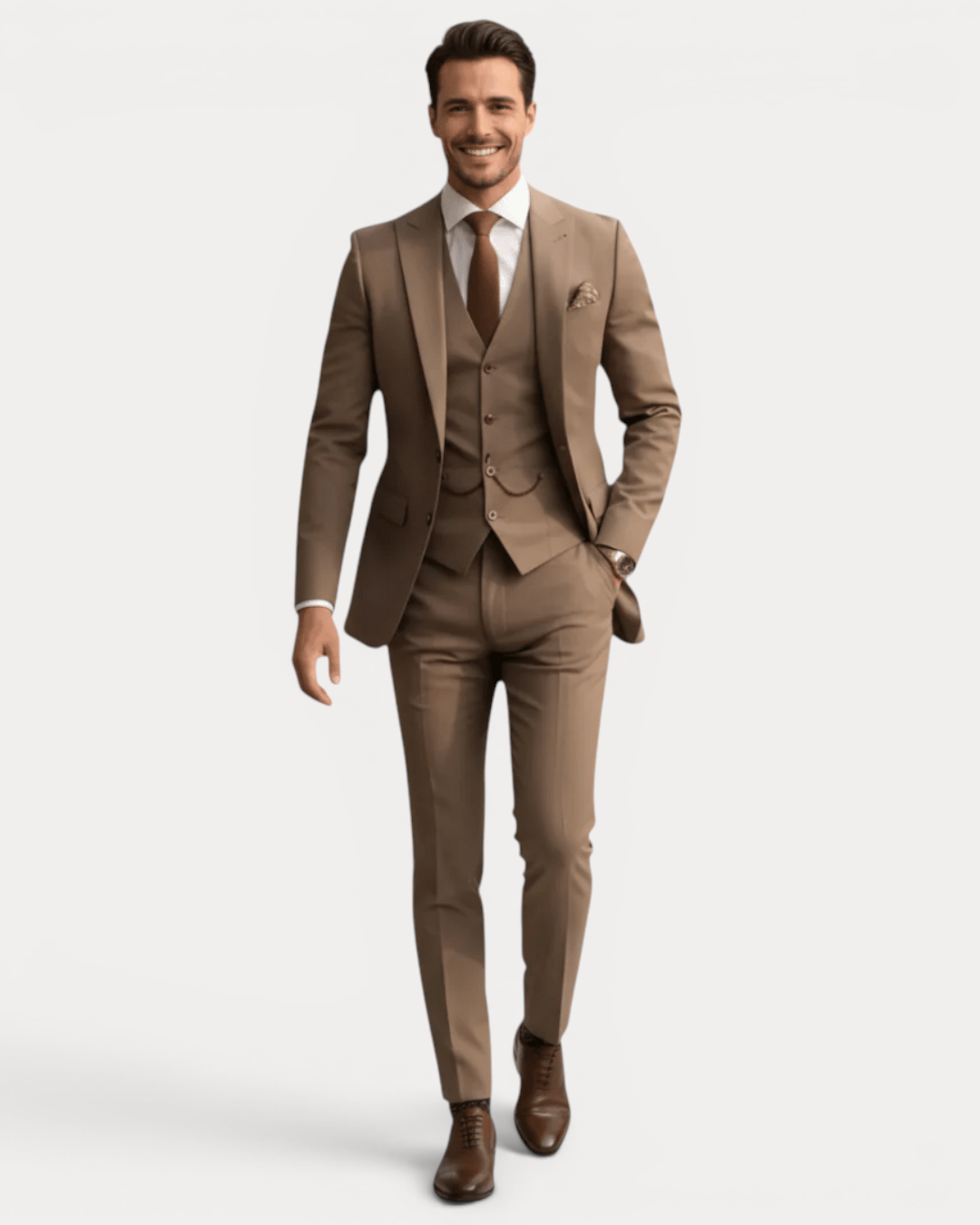 Abito Uomo Tre Pezzi Su Misura in Lana Stretch Formale