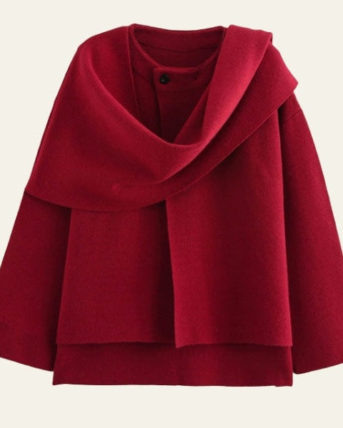 Giacca Donna in Lana Drappeggiata