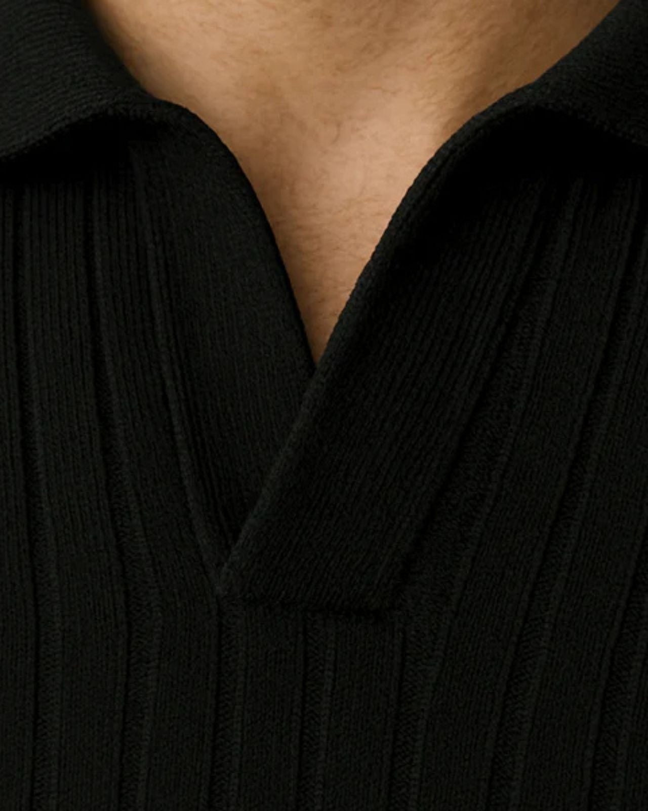 Polo Uomo in Maglia a Coste Aderente Minimalismo Raffinato