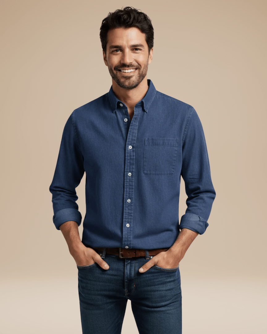Camicia Uomo Casual Elegante in Cotone Spazzolato Morbida