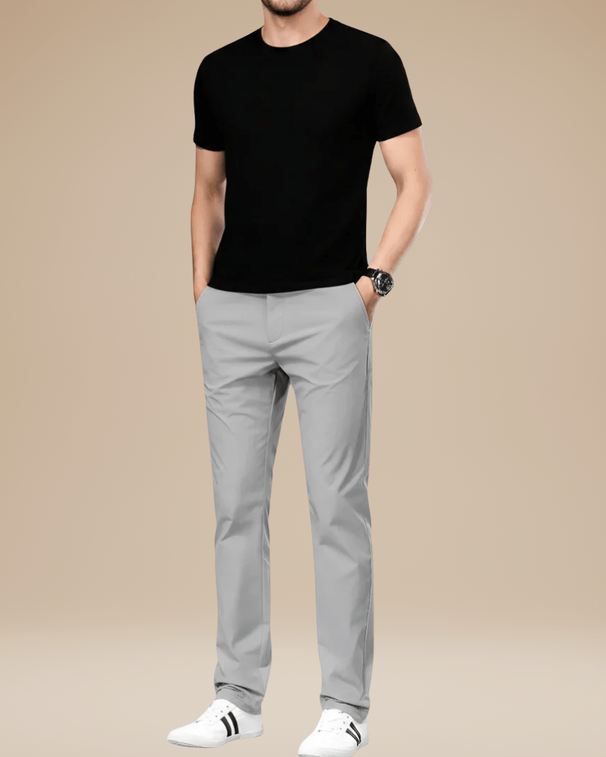 Pantaloni Uomo Slim in Tessuto Tecnico Elasticizzato Leggeri