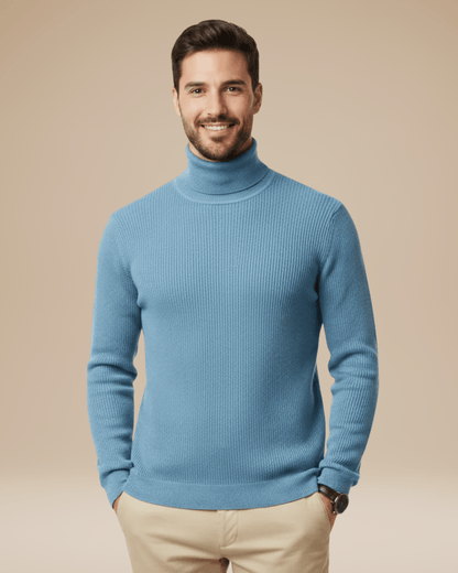 Maglione Dolcevita Uomo Collo Alto in Maglia Fine Morbido