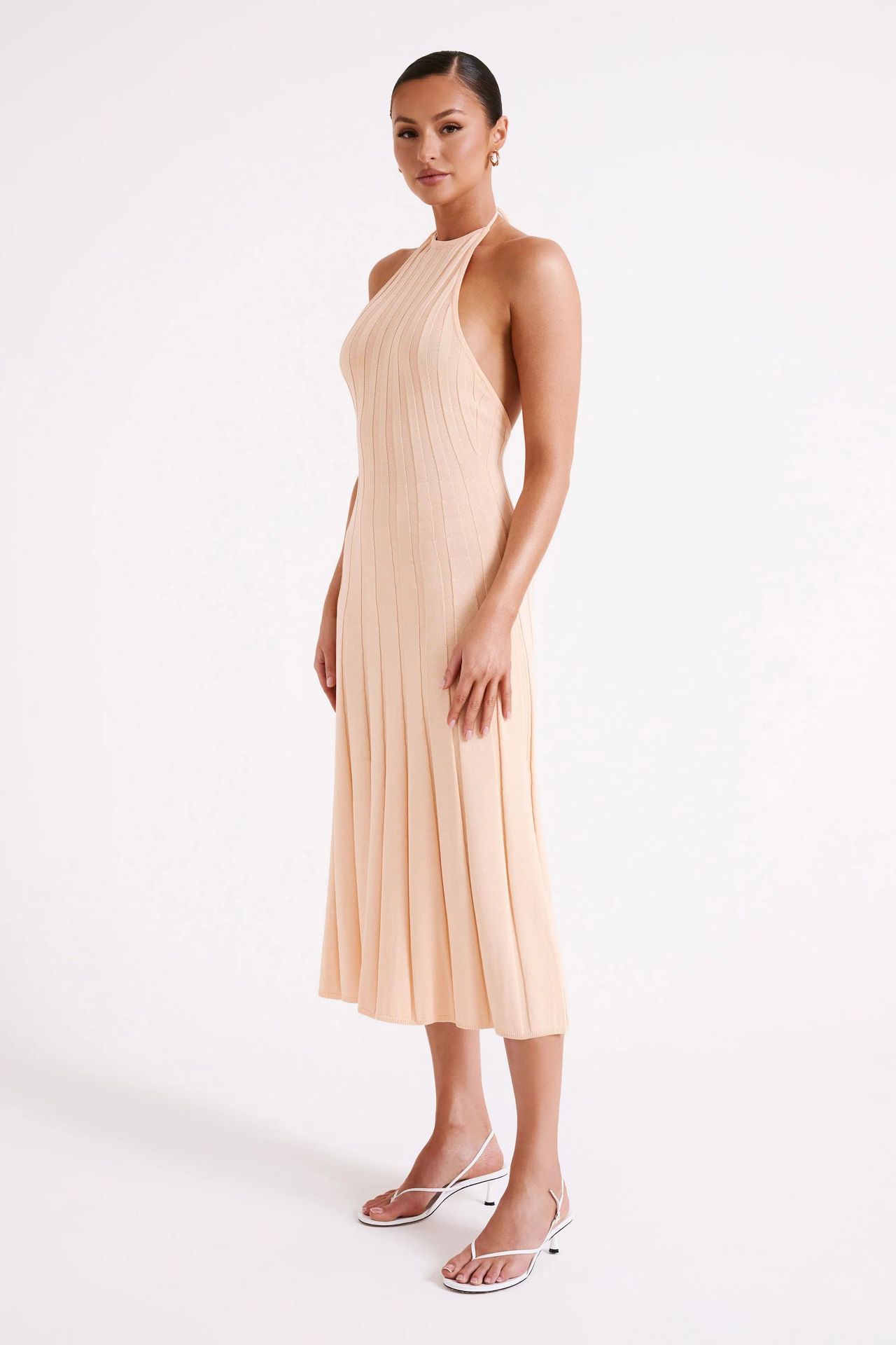 Abito Midi Donna Halter a Coste