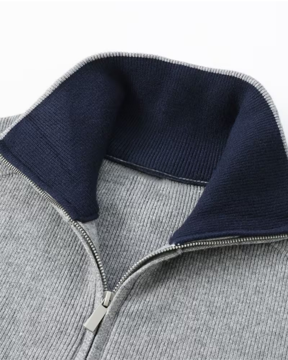 Cardigan Uomo in Maglia Full Zip Collo Alto